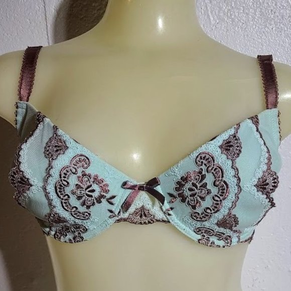 36E pfiff bra blue zephyr Lace padded style NATP80E new - Picture 1 of 5